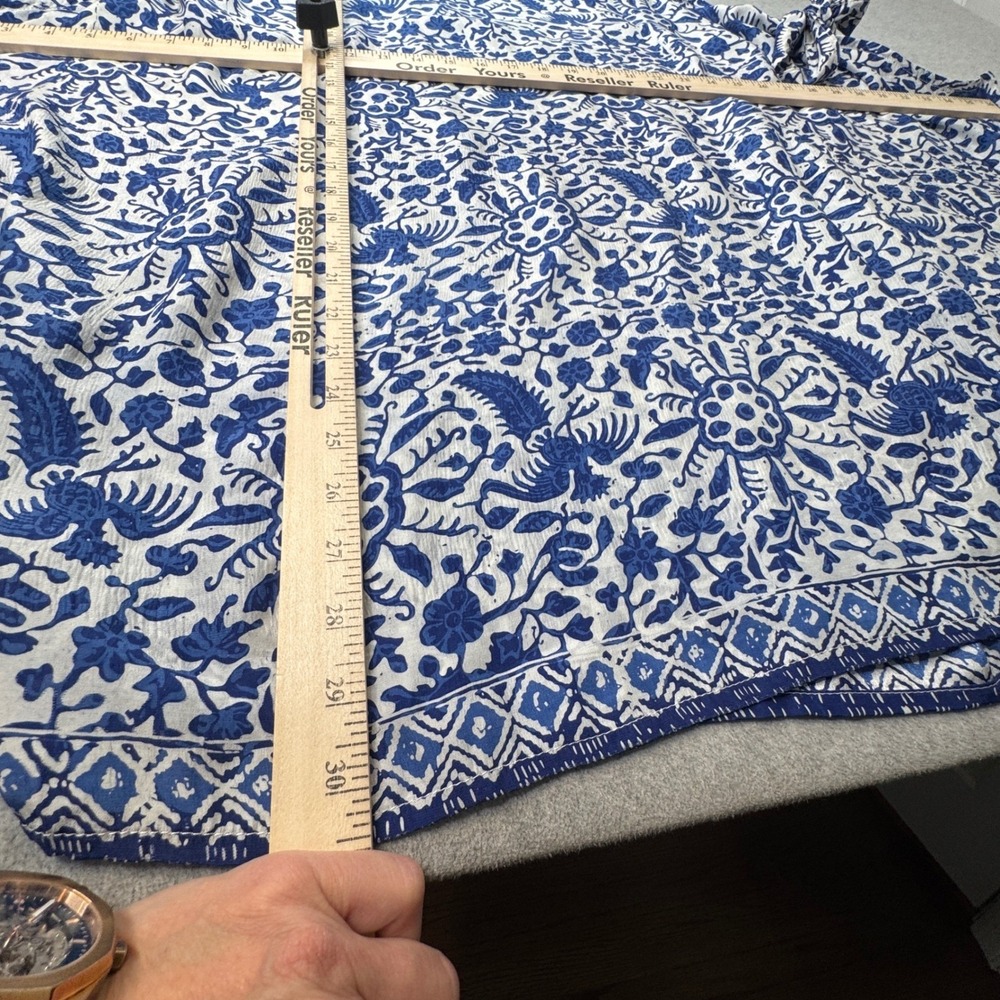 Natalie Martin Hand Painted Batik Draped Cover Up Mini Dress Cold Shoulder OS - Picture 8 of 9